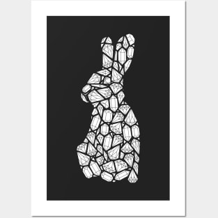 Cute Rabbit Gems Pattern Illustration Posters and Art